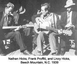 Nathan Hicks, Frank proffitt, and Linzy Hicks, Beech Mountain, N.C. 1939
